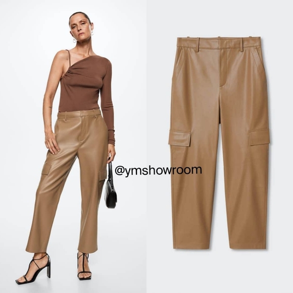 MANGO Faux leather pants